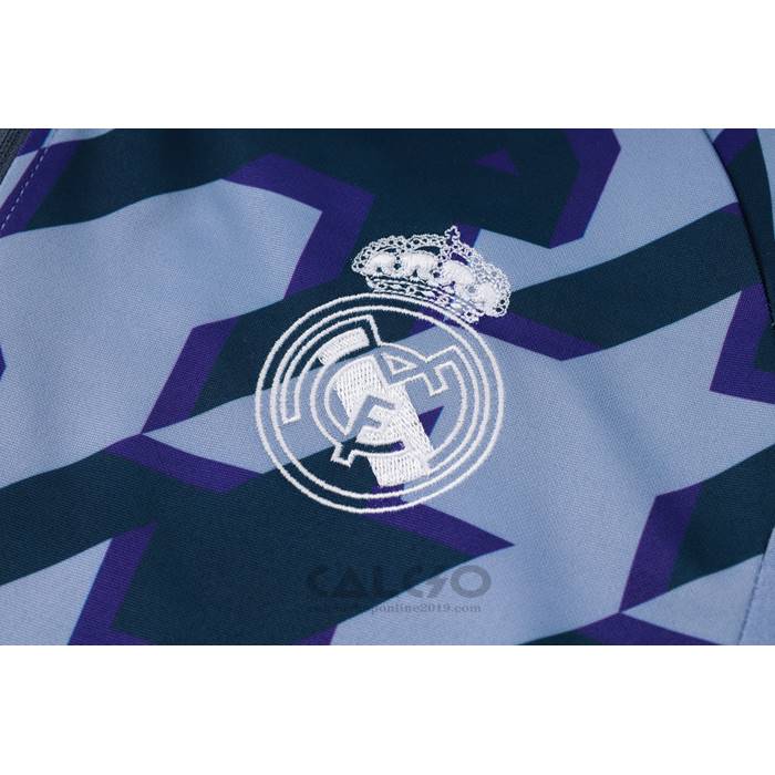 Tuta da Track di Felpa Real Madrid 2024-2025 Nero e Grigio